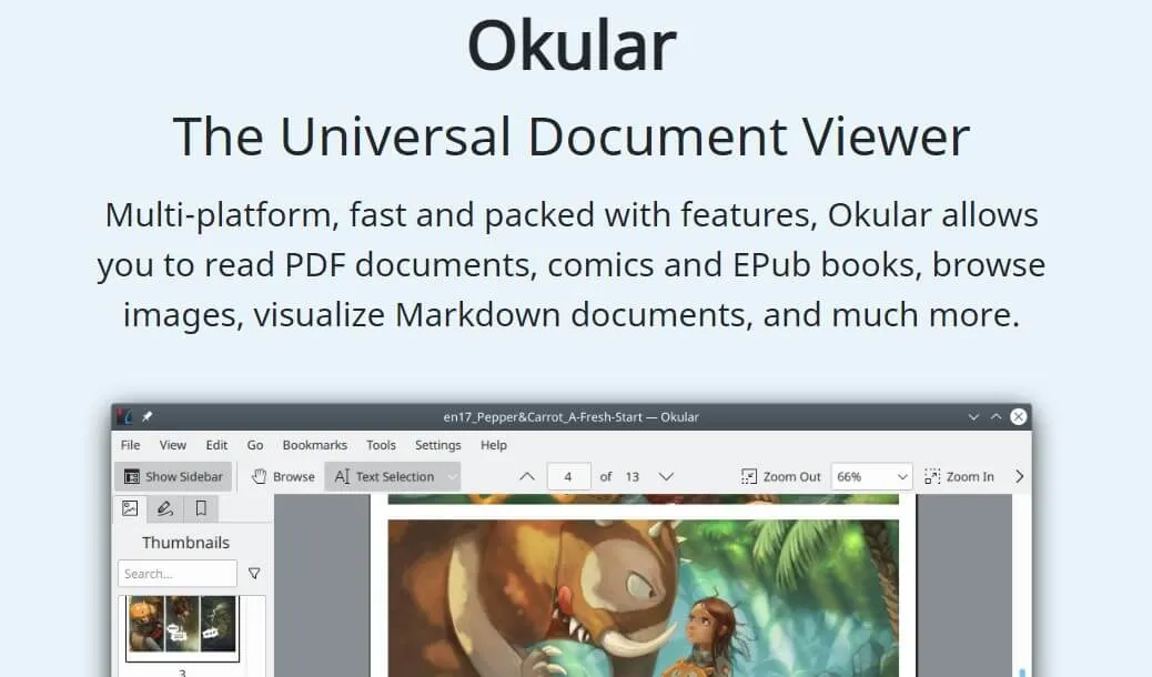 無料の PDF エディター linux okular