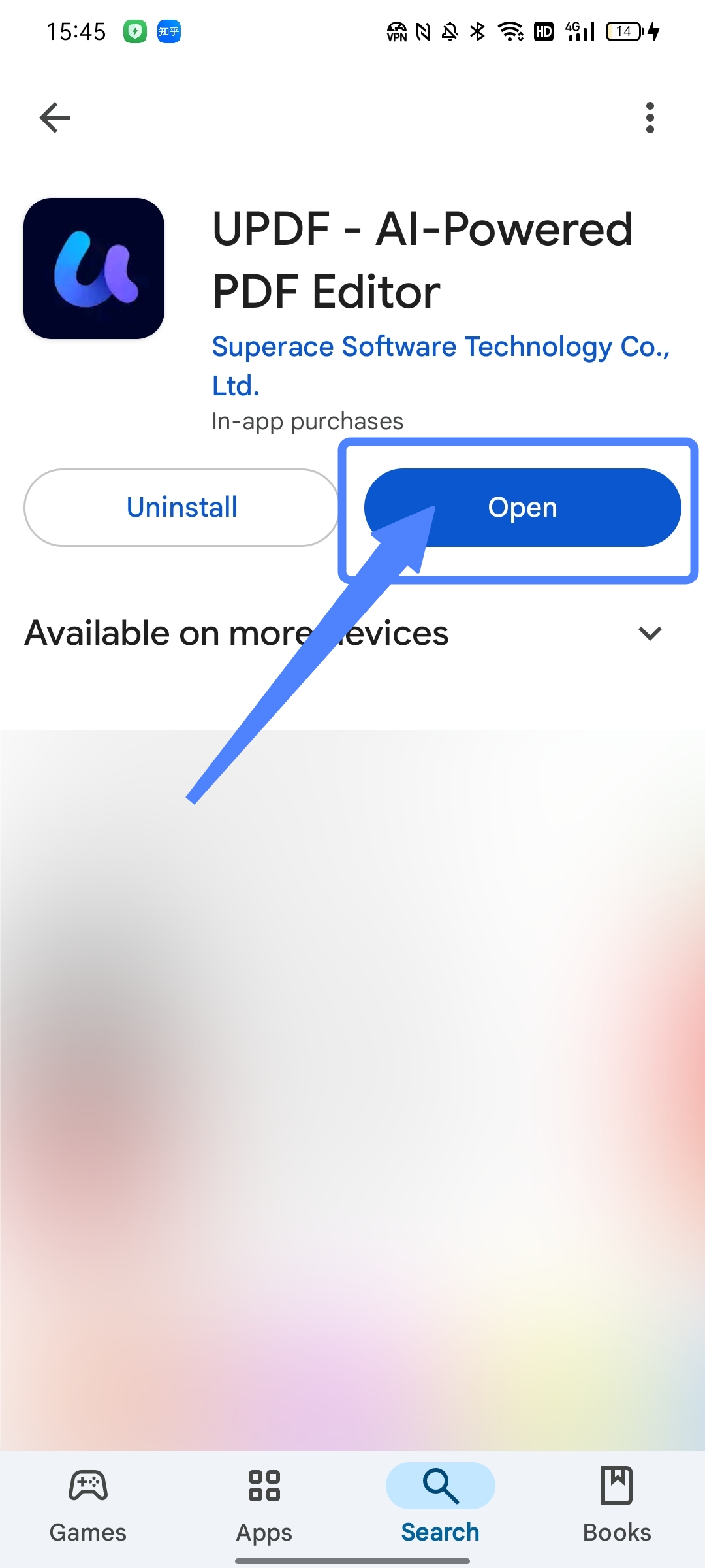 open updf in google play
