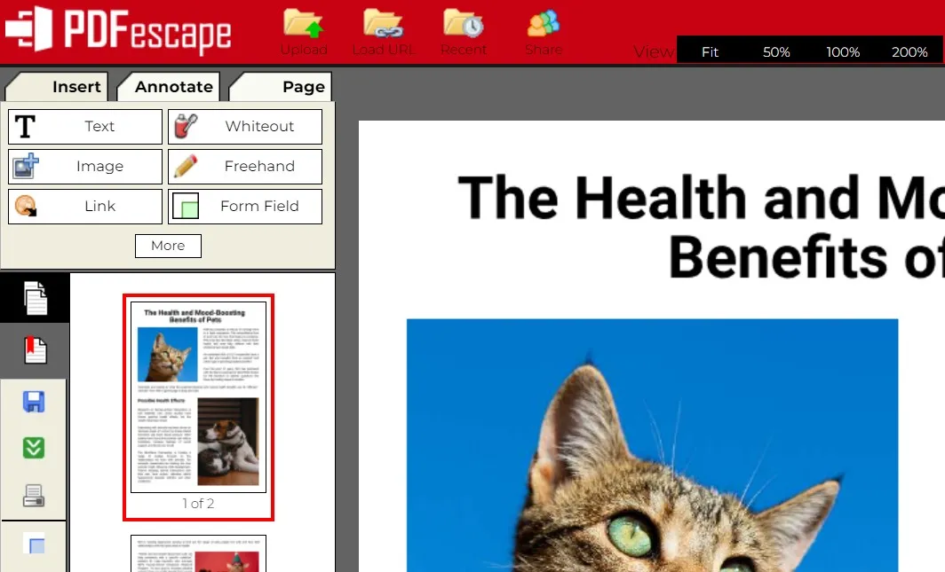 PDFescape Online-PDF-Editor kostenlos