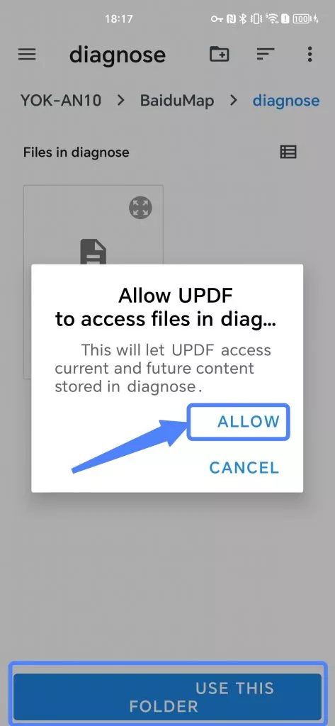permission to access the files on your device
