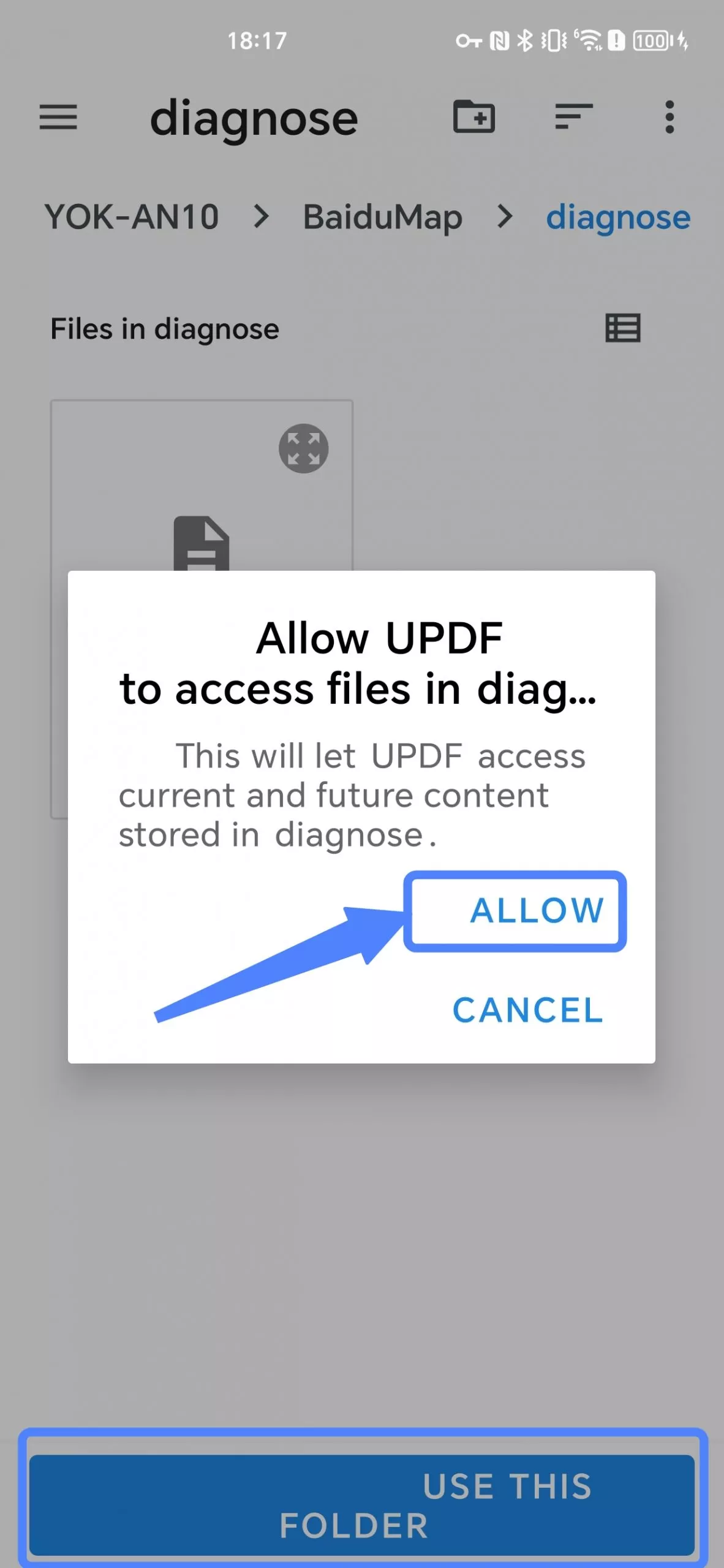 autorisation d'accéder aux fichiers sur votre appareil