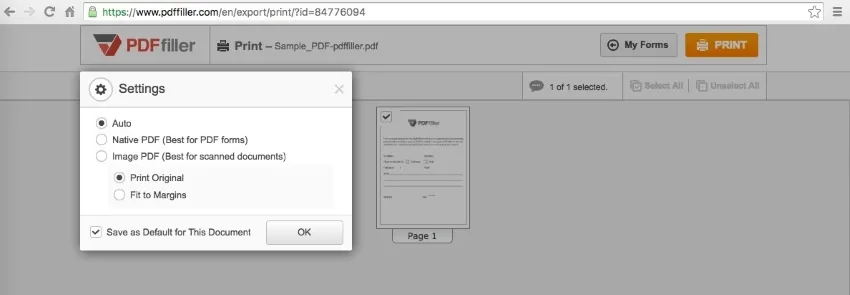 PDF online drucken mit pdfFiller