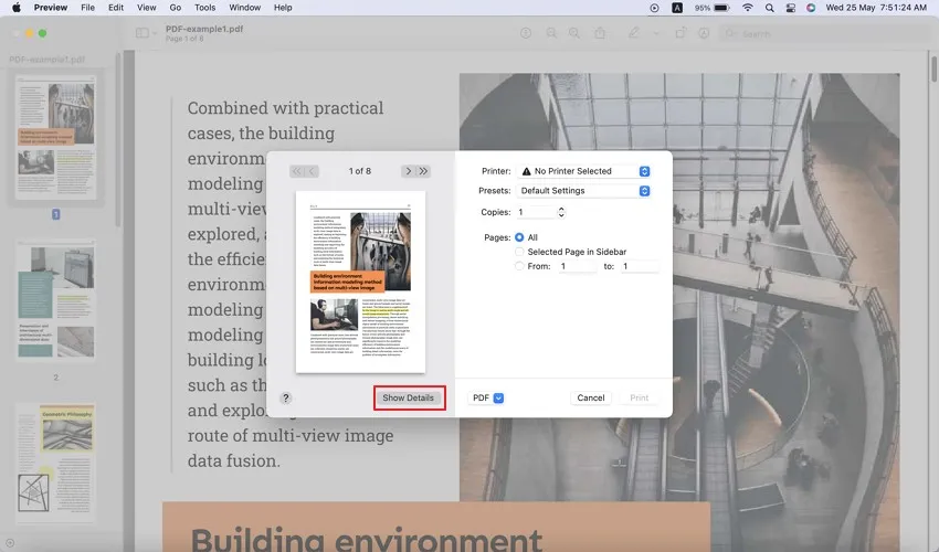 PDF drucken auf Mac Preview 2