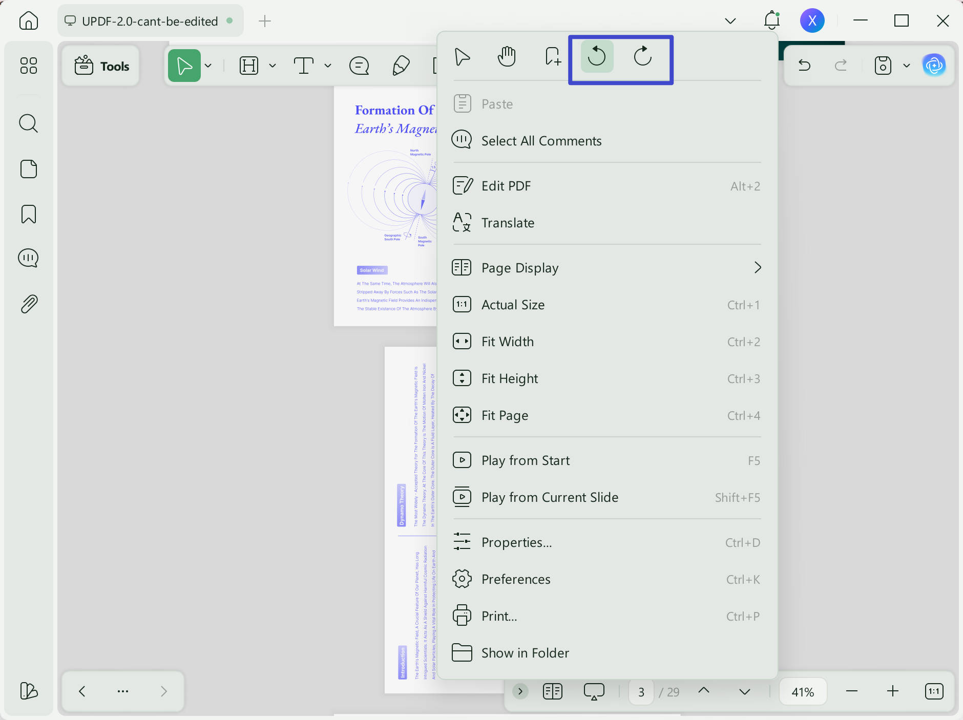 pdf orientation change by right click
