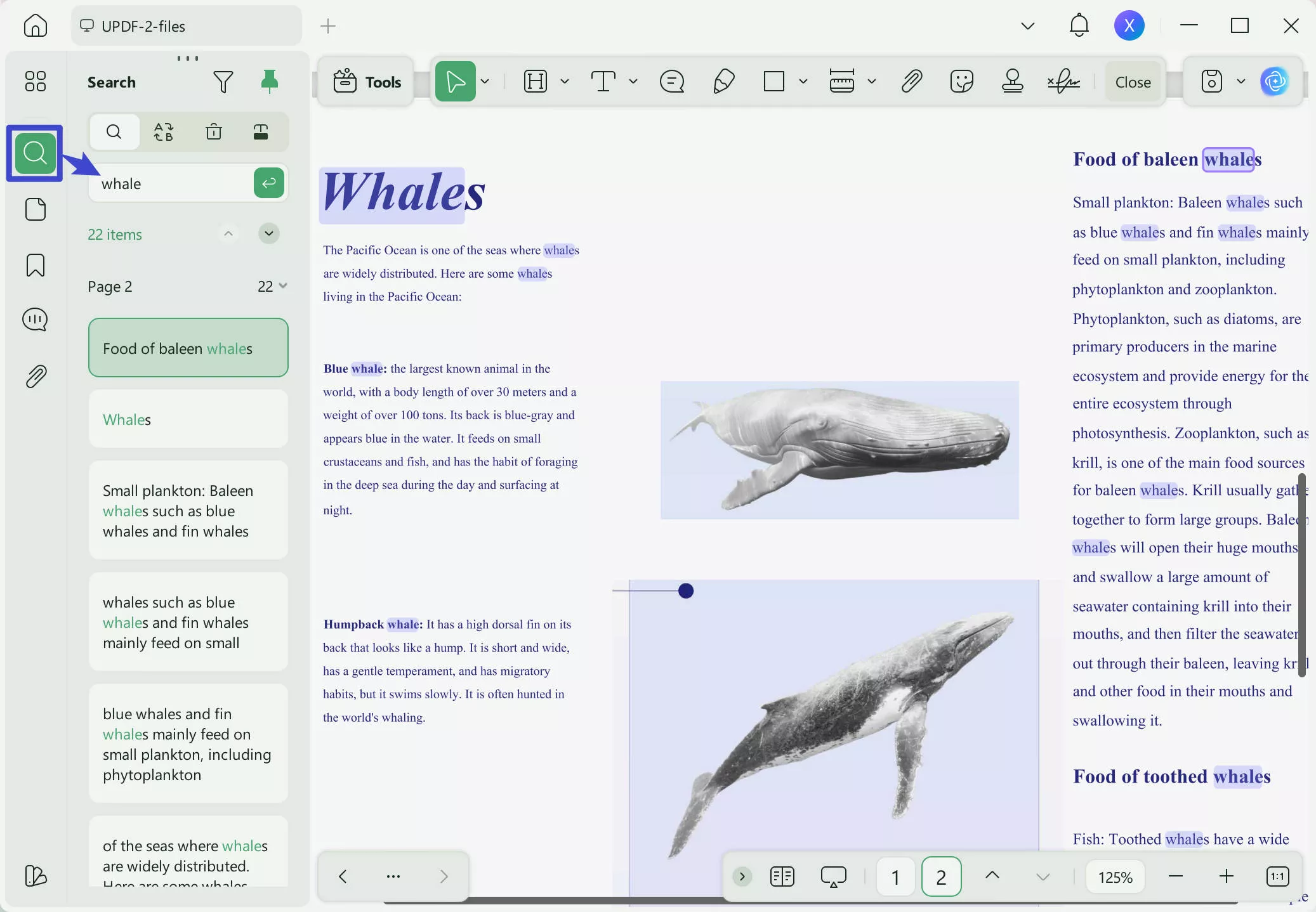 search for word in pdf using updf