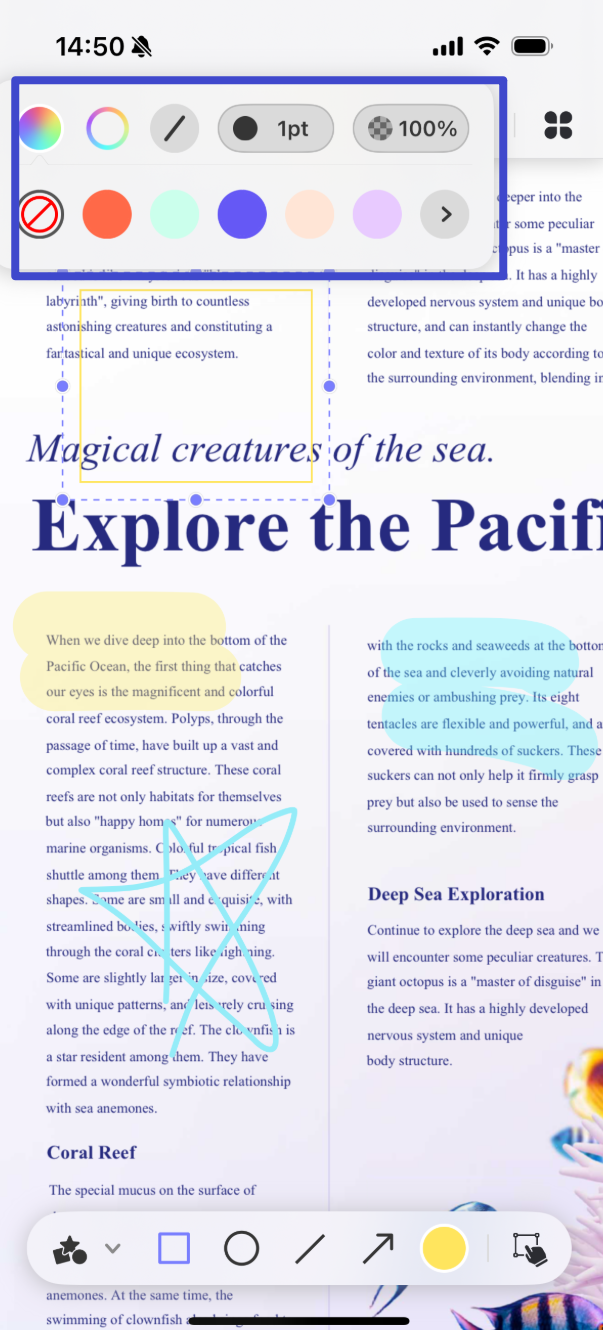 add shapes to pdf on android