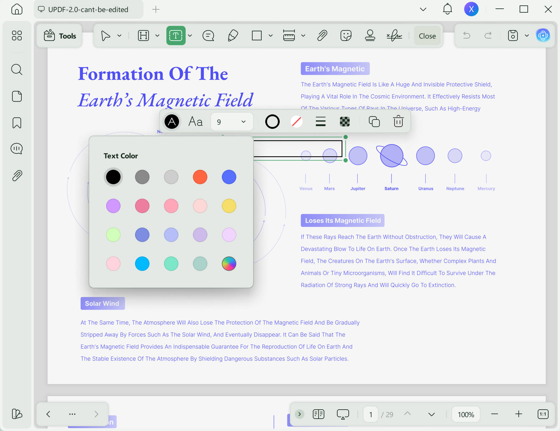 pdf change color of text