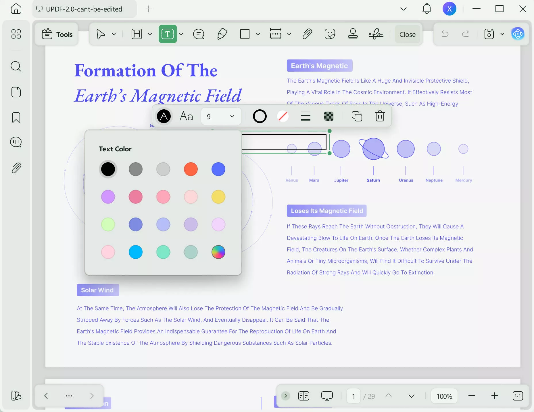 pdf change color of text