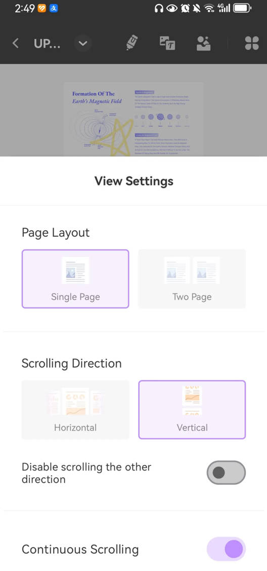 view settings