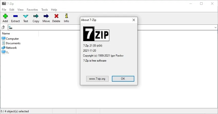 7 zip per Windows 11 app indispensabile