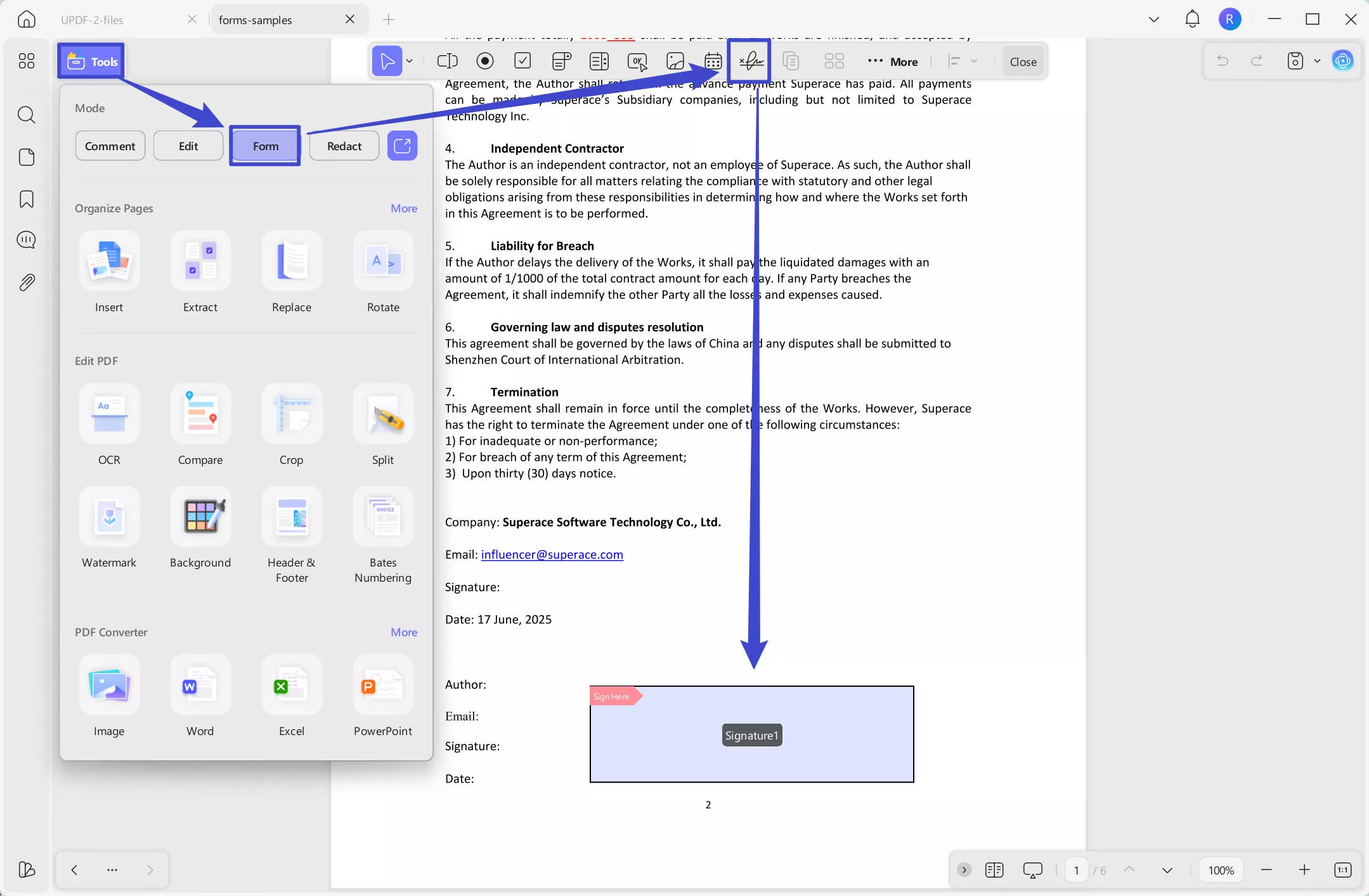 add digital signature to pdf with updf on windows