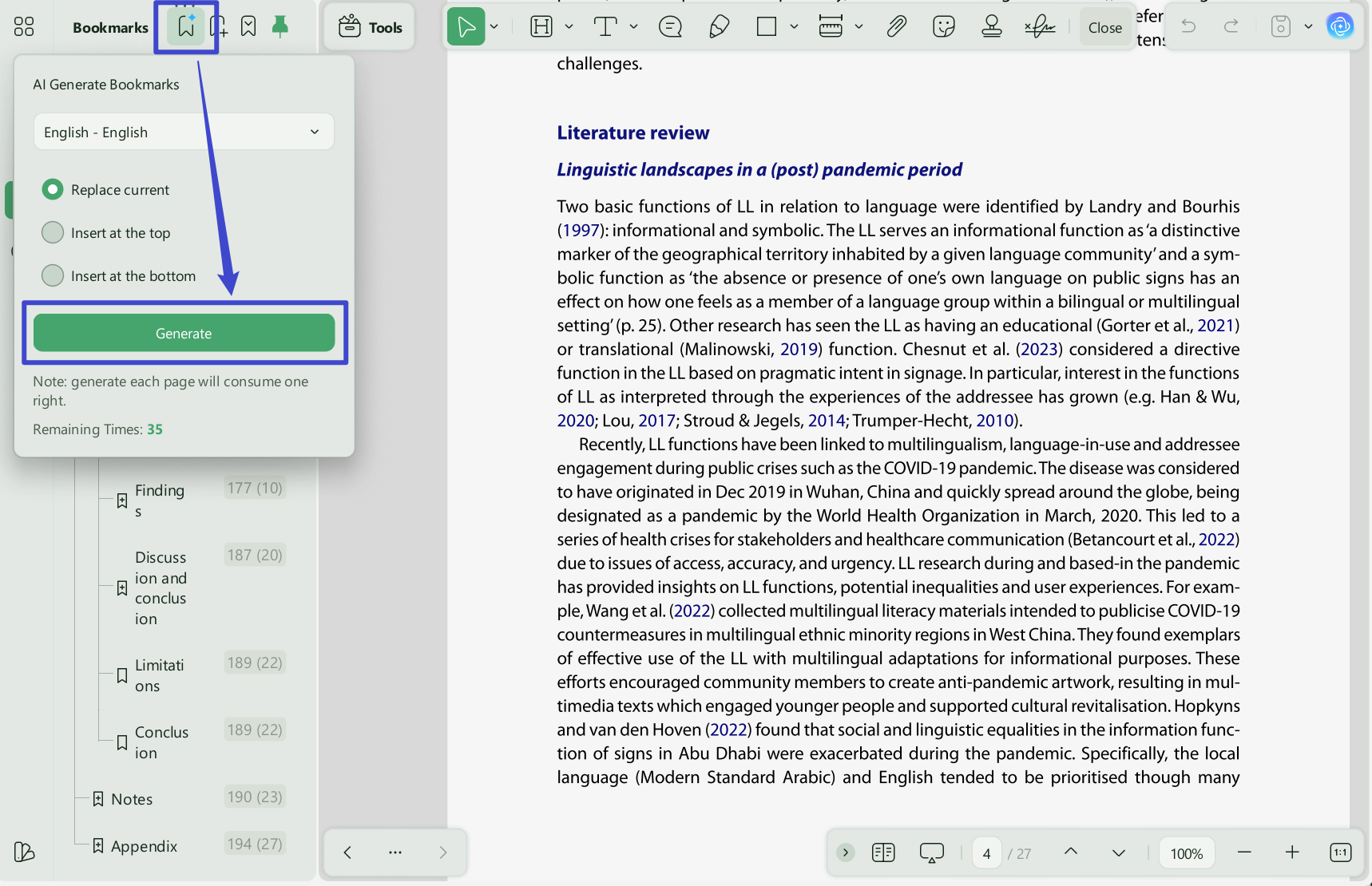 ai generate bookmarks