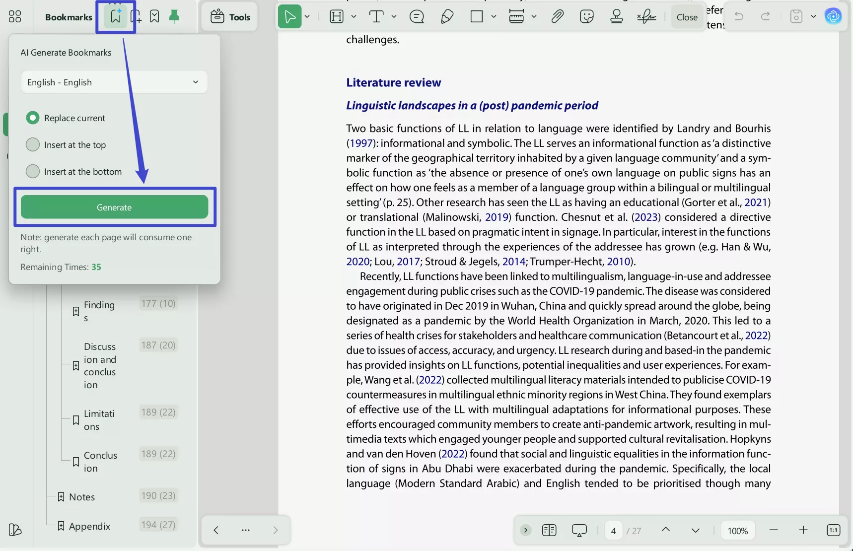 ai generate bookmarks