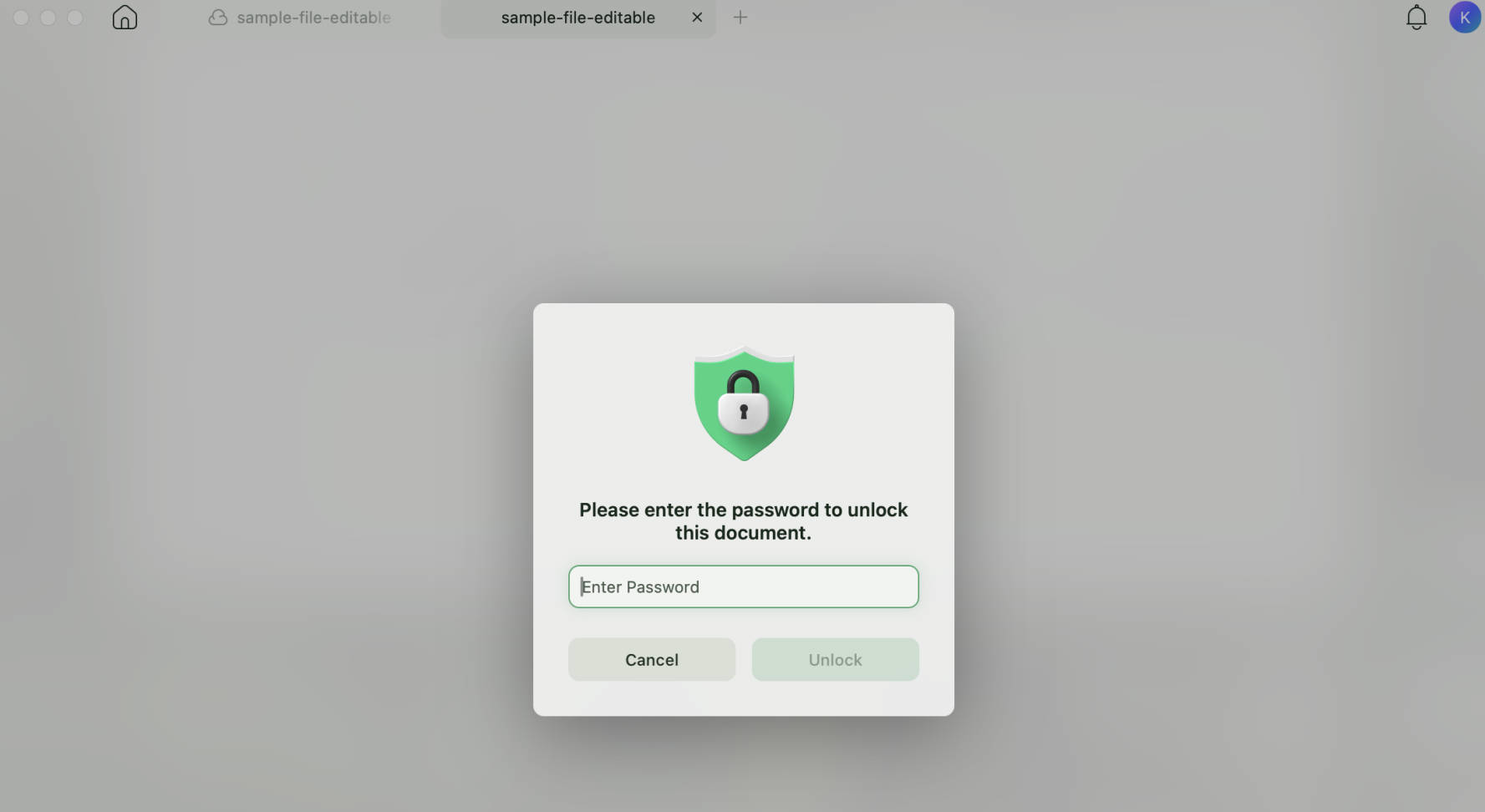 unlock the pdf file