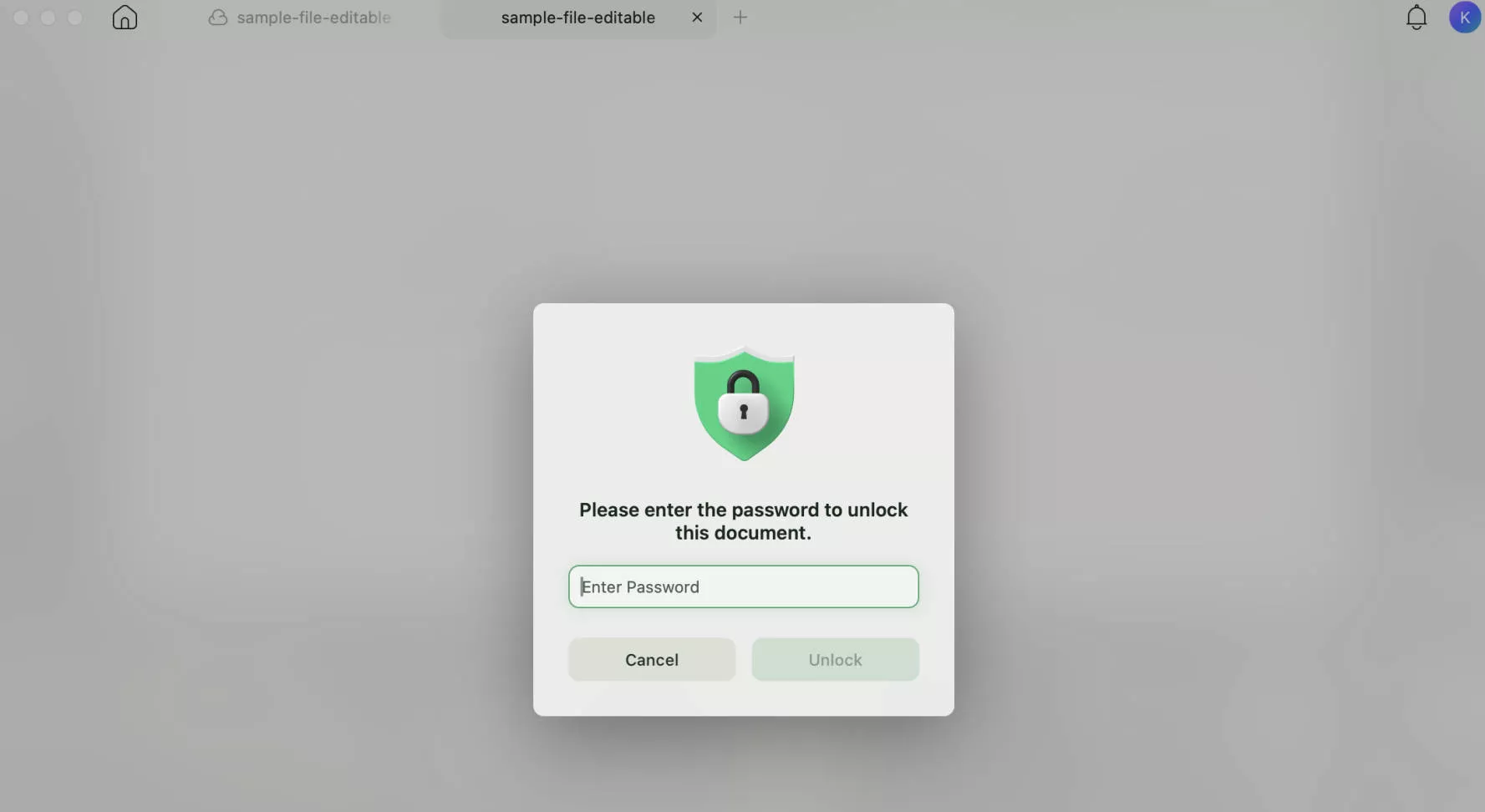 unlock the pdf file