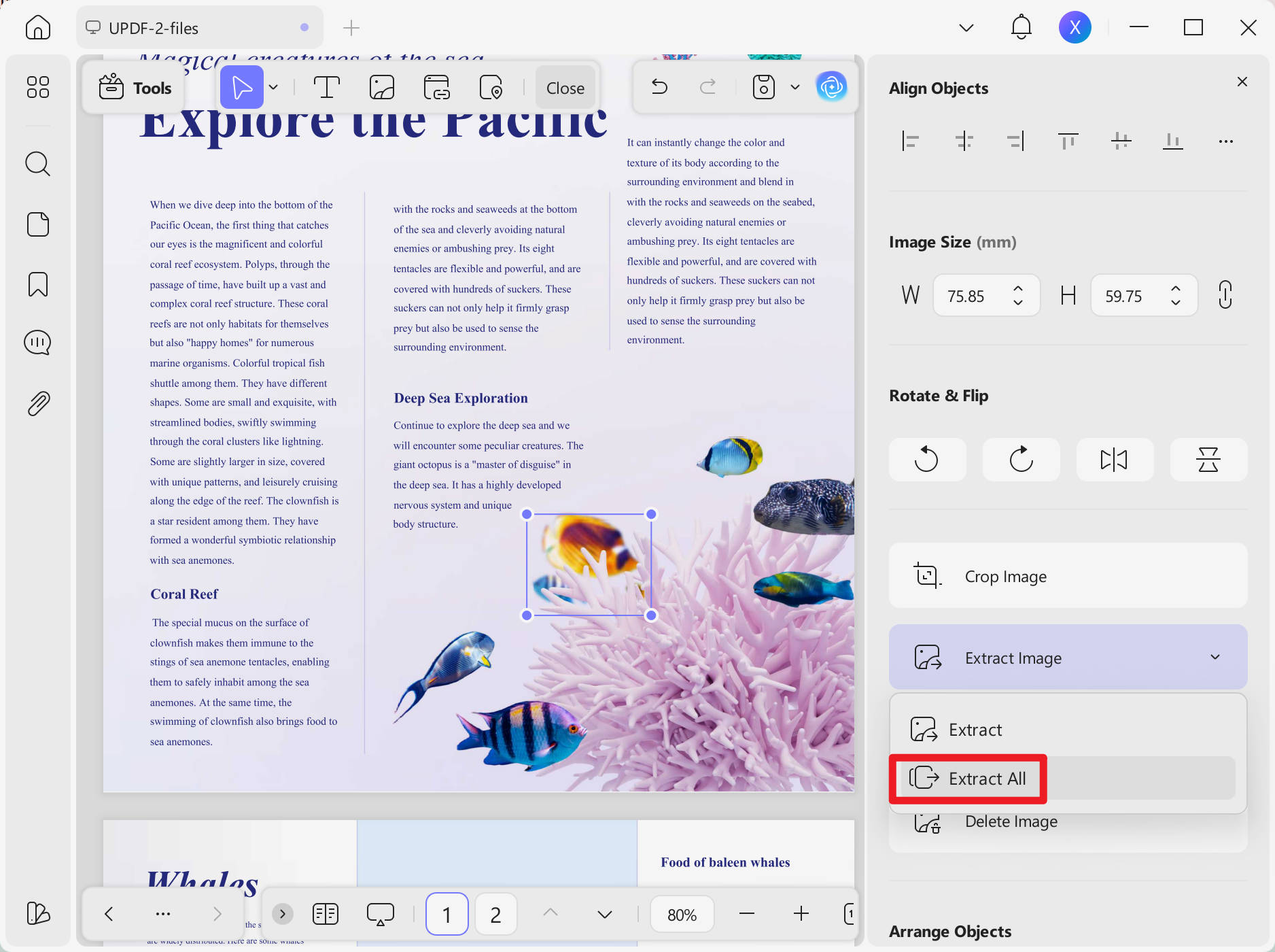 The Extract Image Dialog Box in UPDF to extract images from PDF