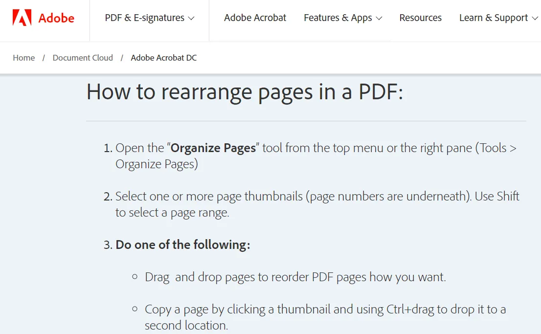 pdf organiser adobe acrobat