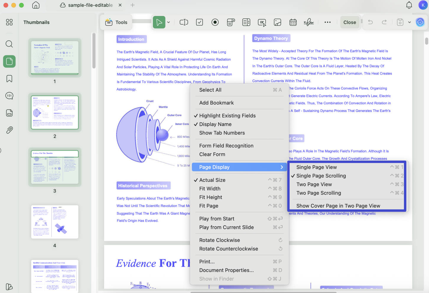 multiple pdf viewing modes