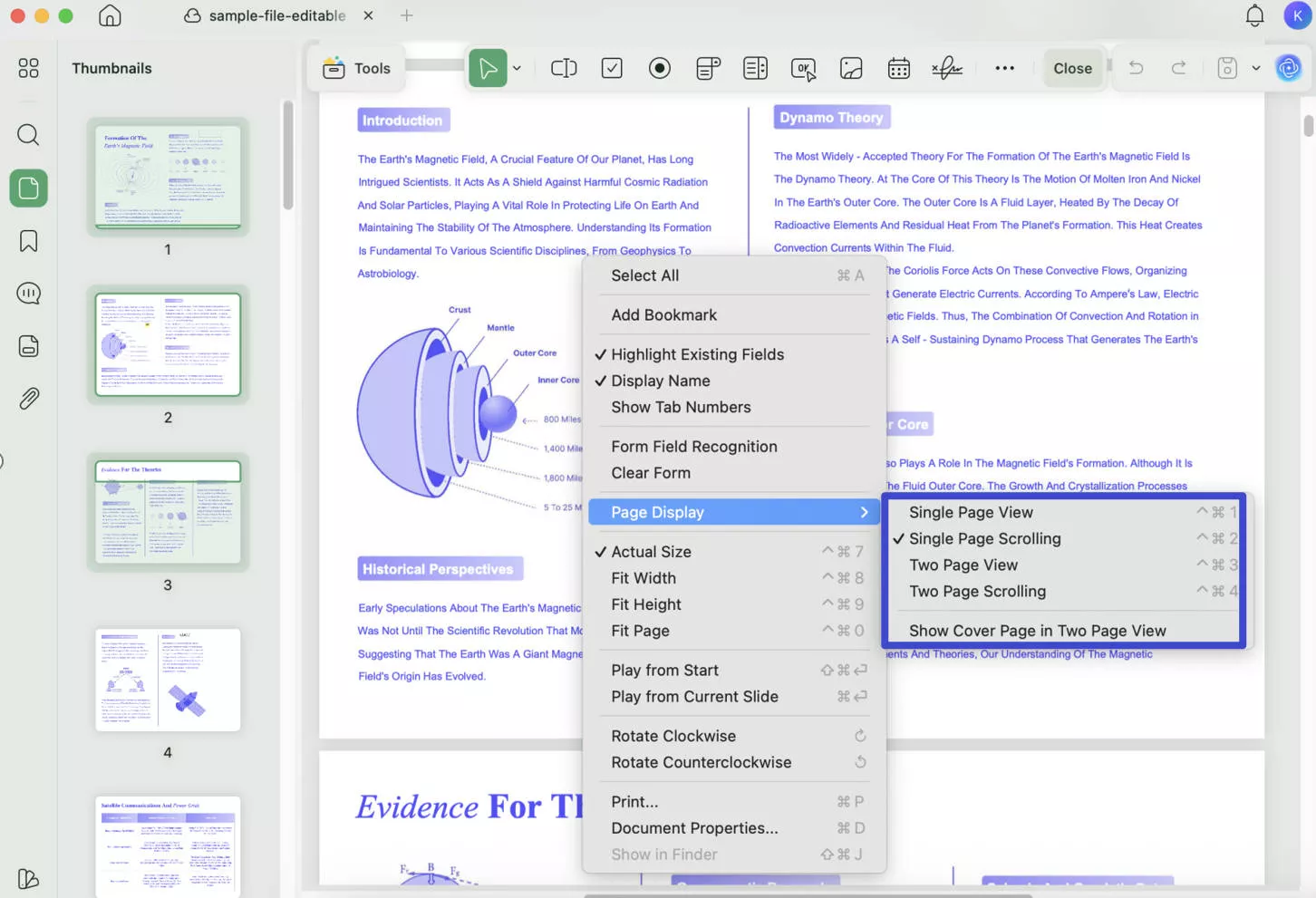 multiple pdf viewing modes