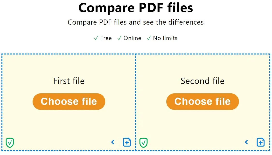 Comparer des PDF en ligne
