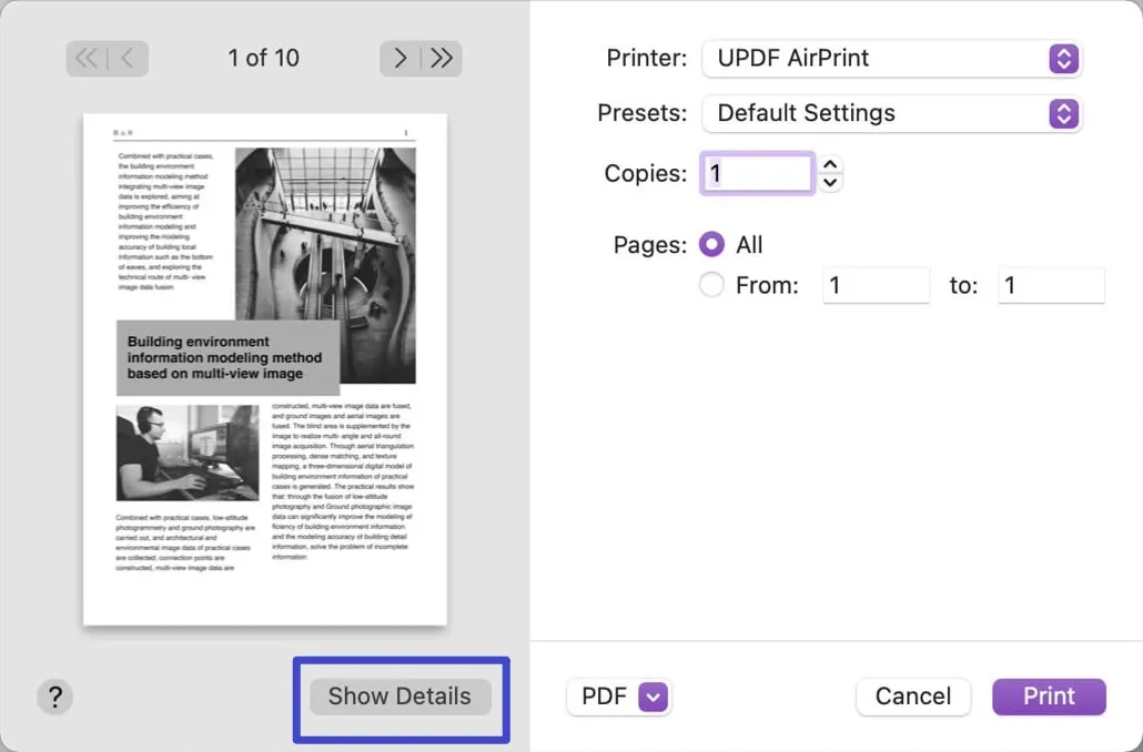 how to print pdf on mac