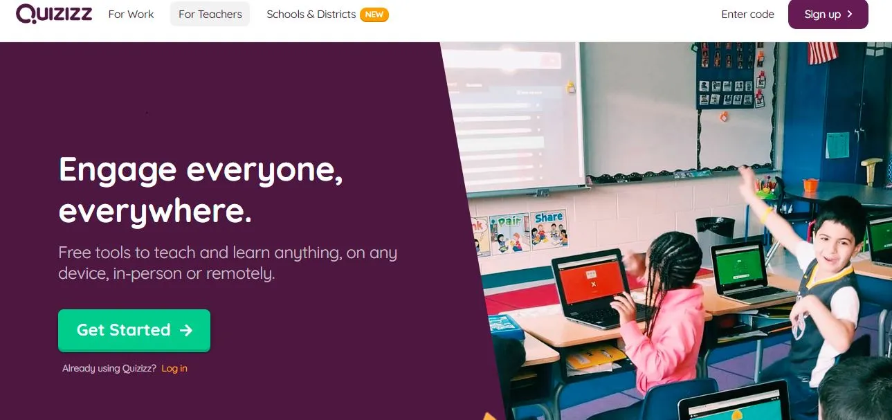 Quizizz software for teachers