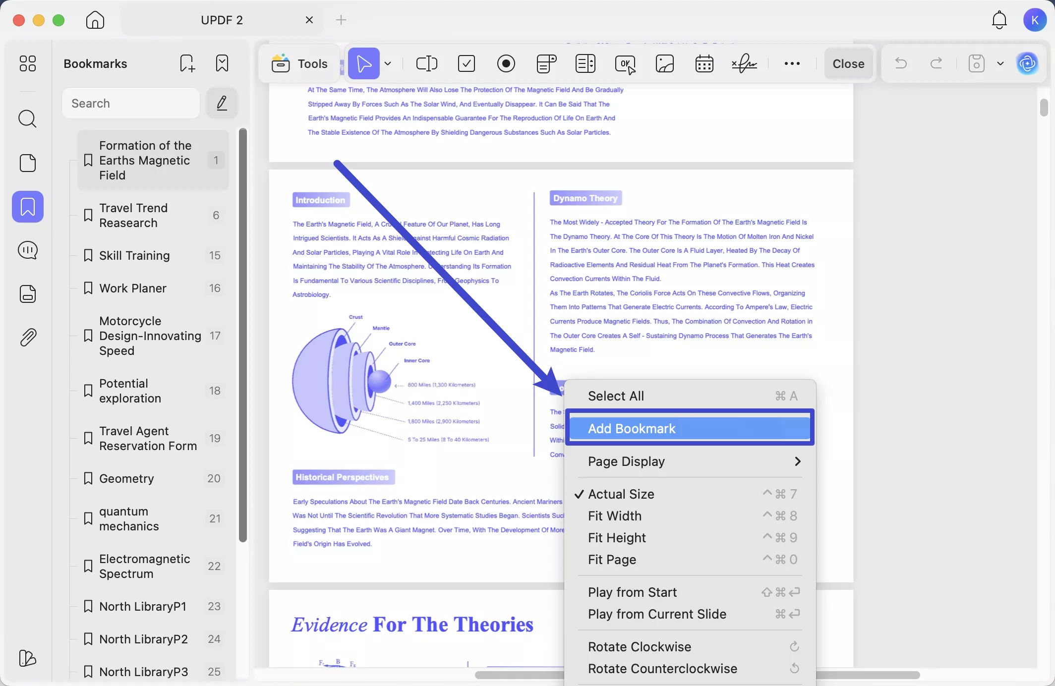 right click to add bookmarks to pdf updf mac