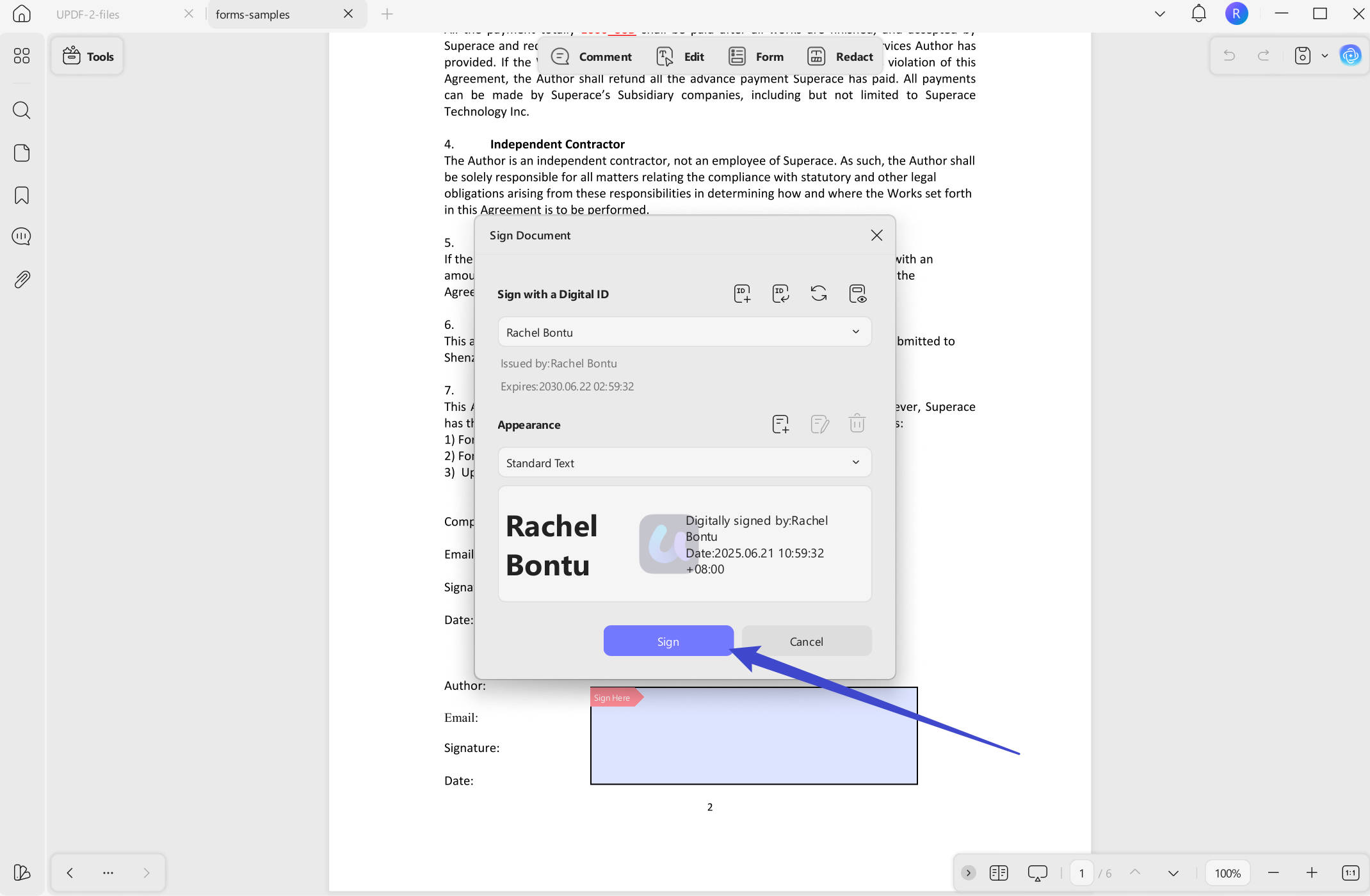 sign to add digital signature to pdf with updf