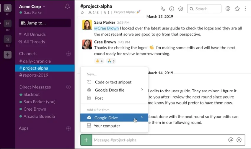 team productivity tools slack