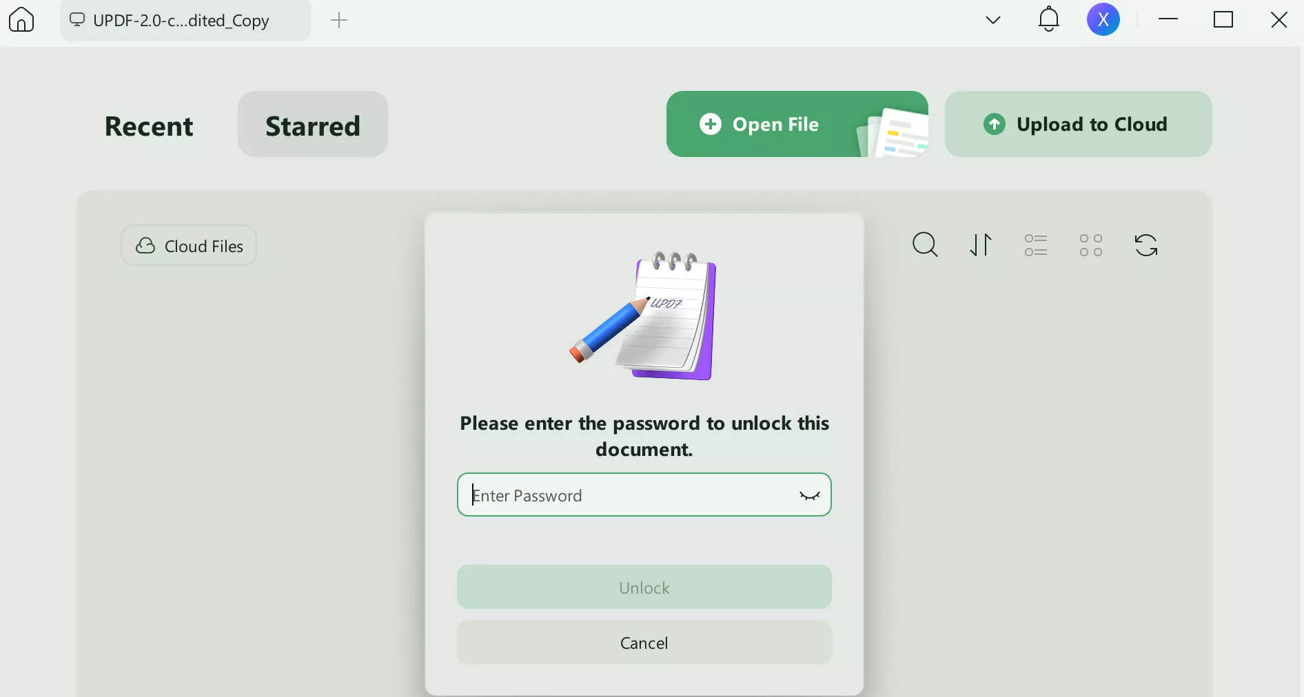 open a locked pdf