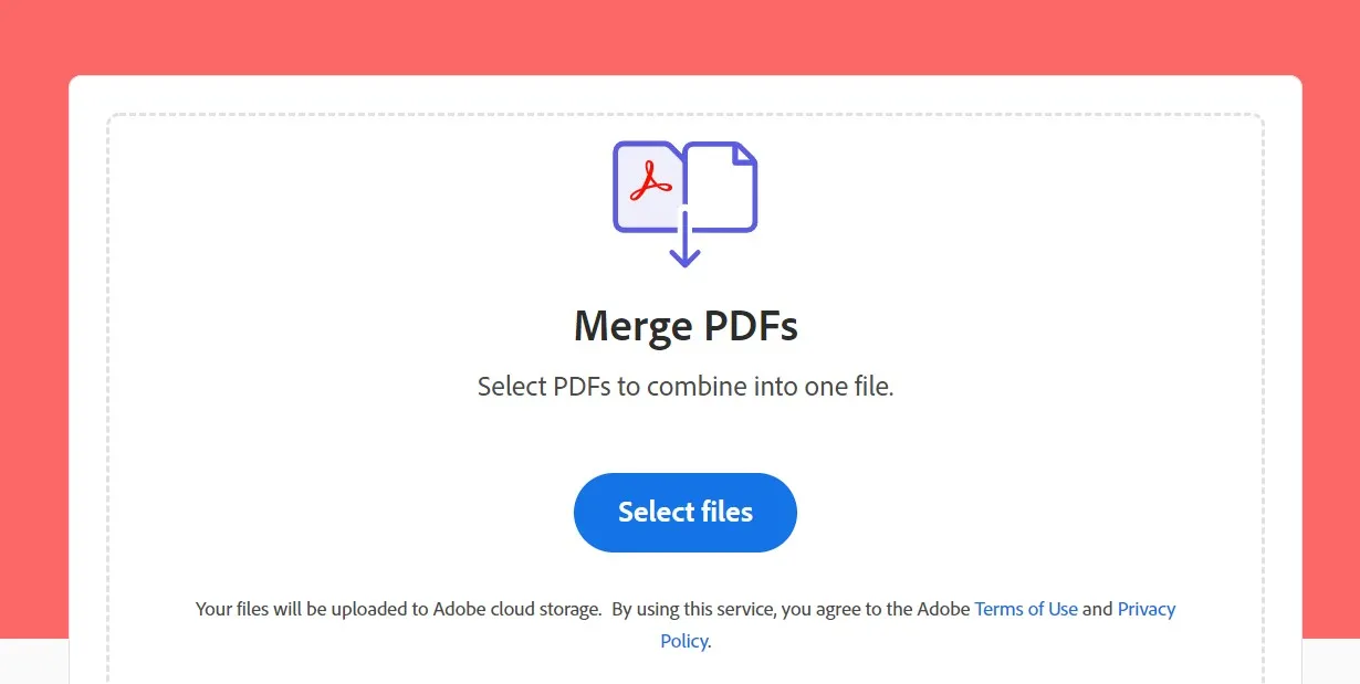 ADOBE MERGE PDF 합치기 도구