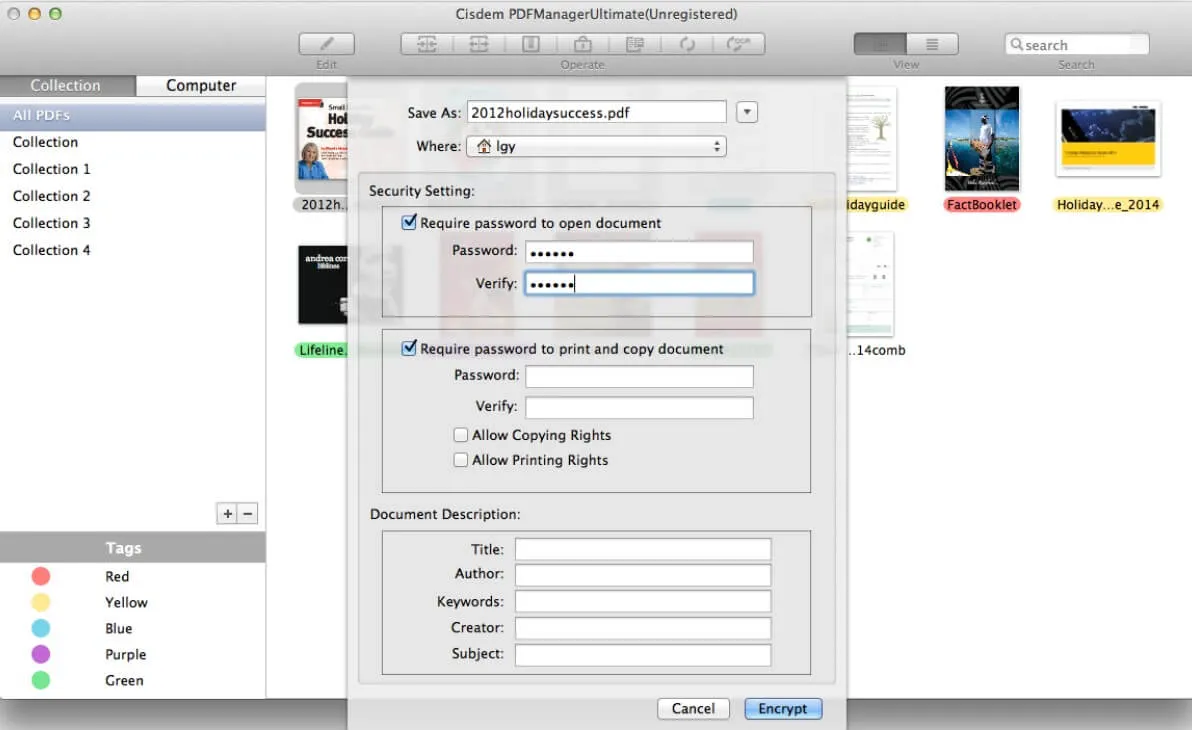 password protect a pdf on mac