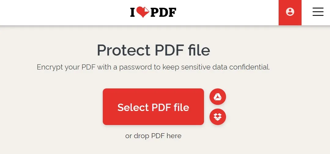 proteger contraseña pdf online con ilovepdf