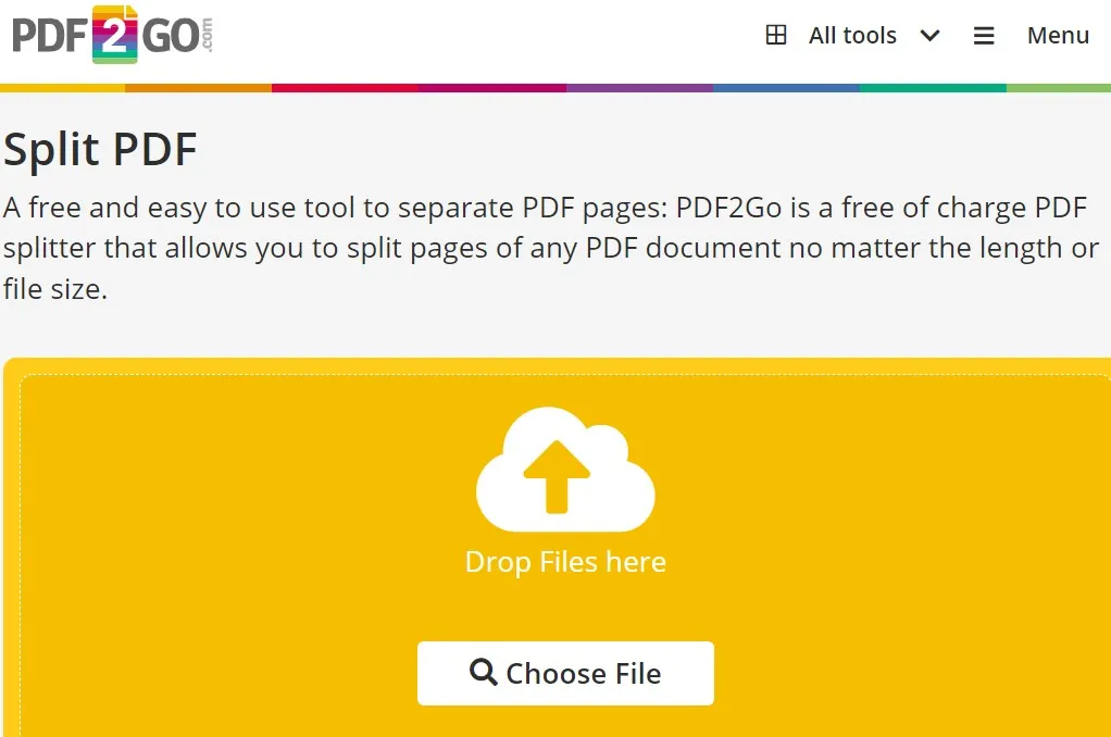  PDF Cutter Online PDF2Go
