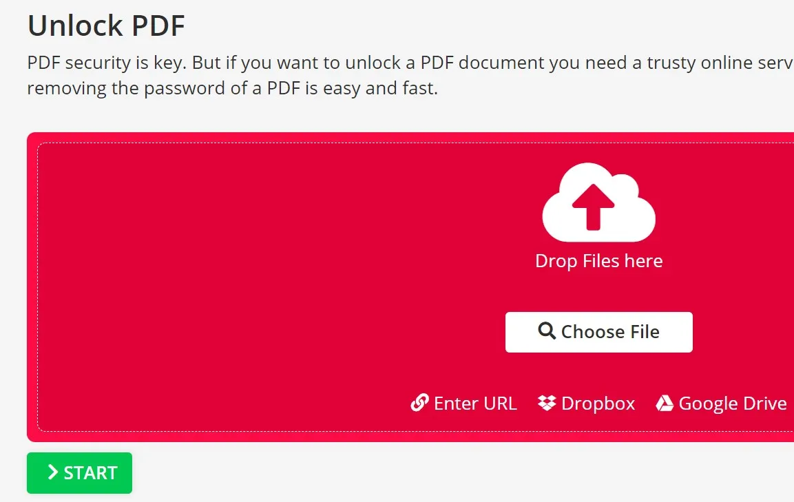 مزيل كلمة مرور pdf مجانًا عبر الإنترنت pdf2go