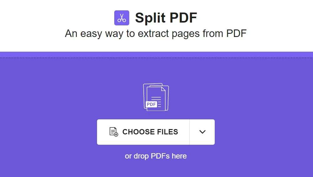SmallPDF PDF splitter online