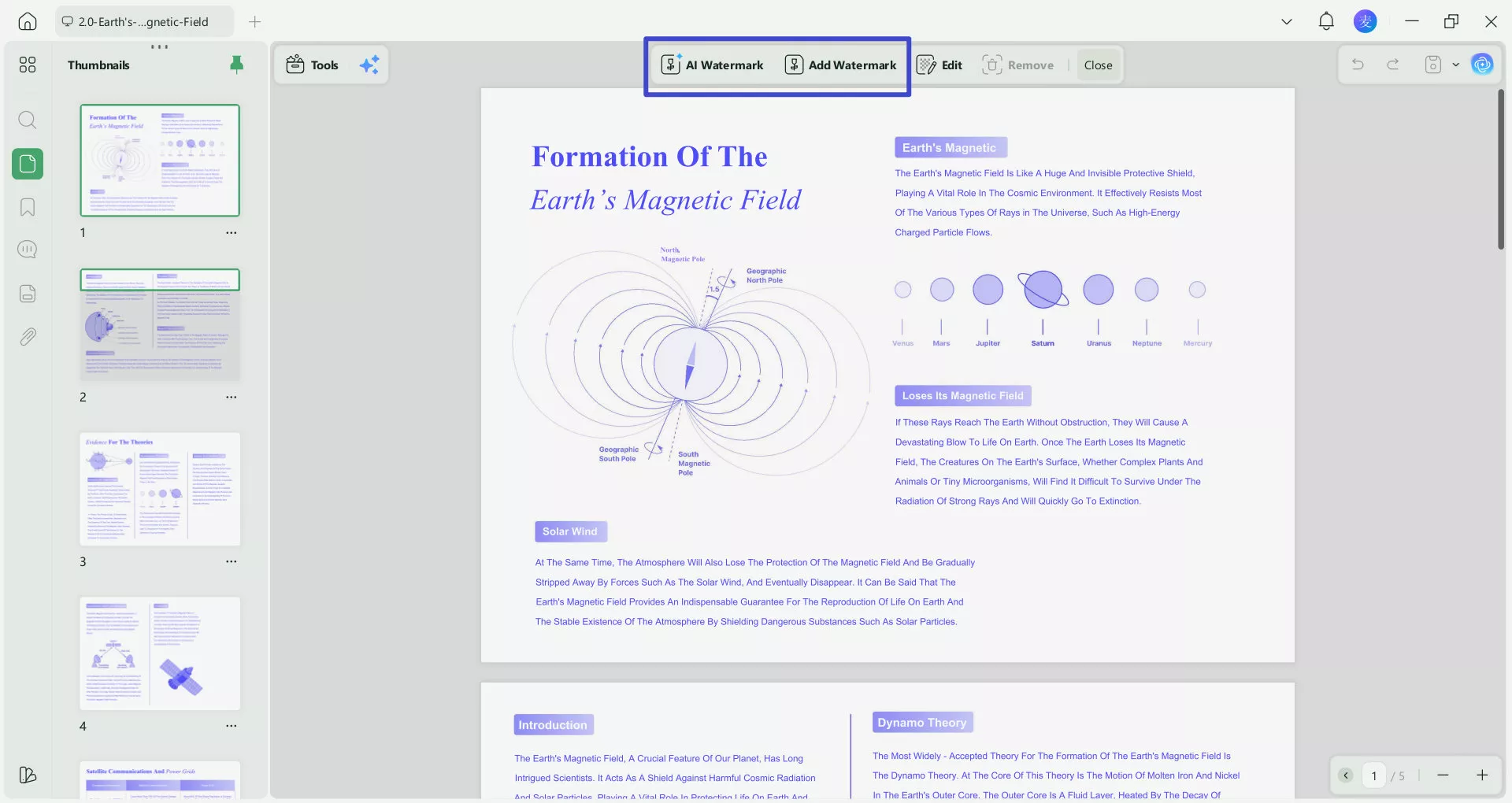 choose add watermark or AI watermark based on your need