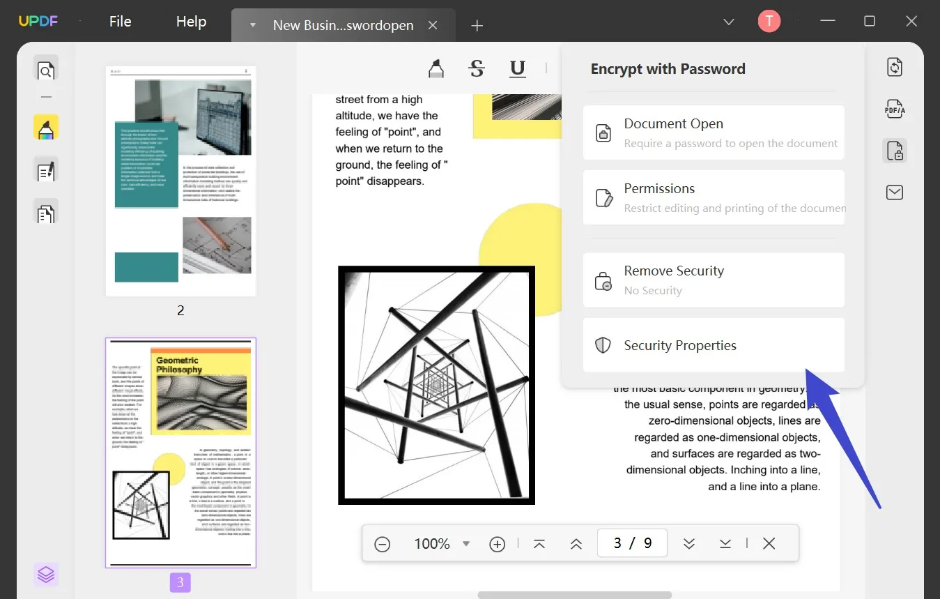 comprobar las propiedades de seguridad de pdf