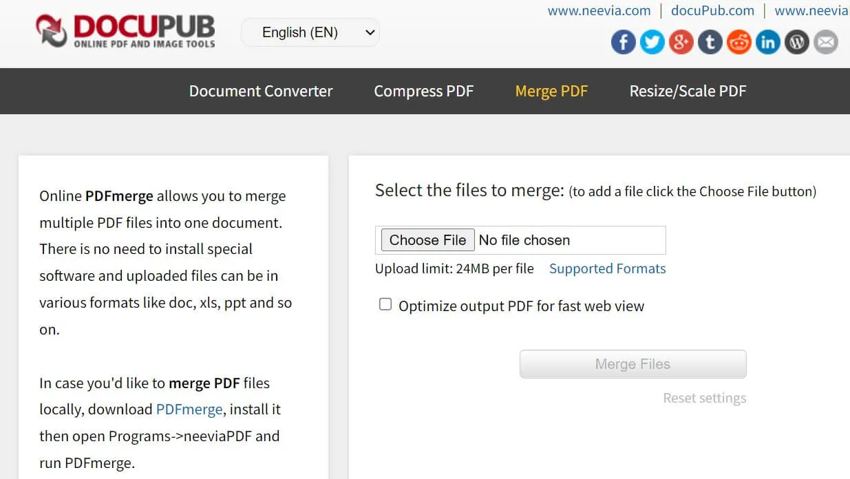 pdf 結合 ツールDocuPub Online PDFmerge