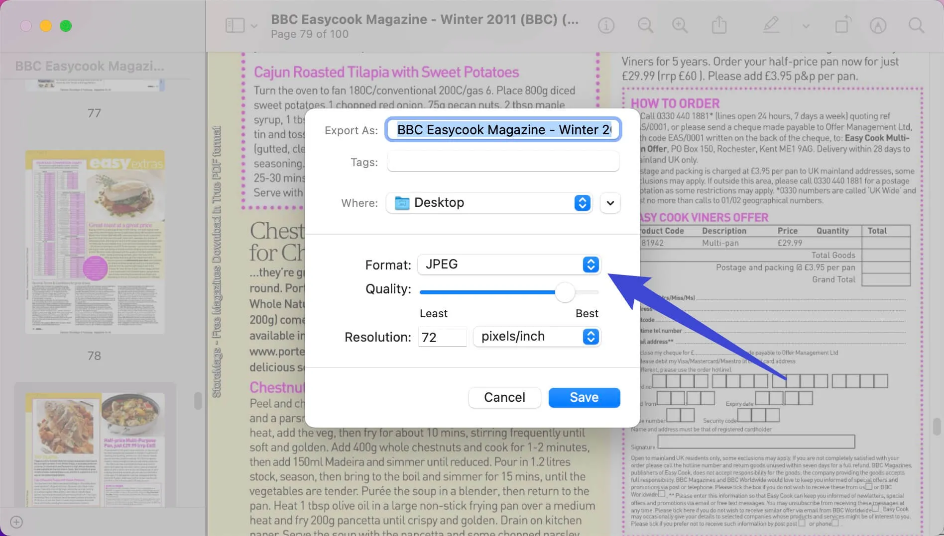 PDF in JPG umwandeln mit Mac Preview