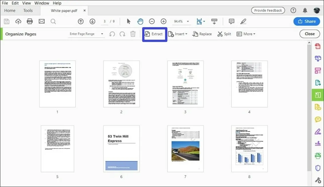 Adobe Acrobatでpdf ページ 抽出