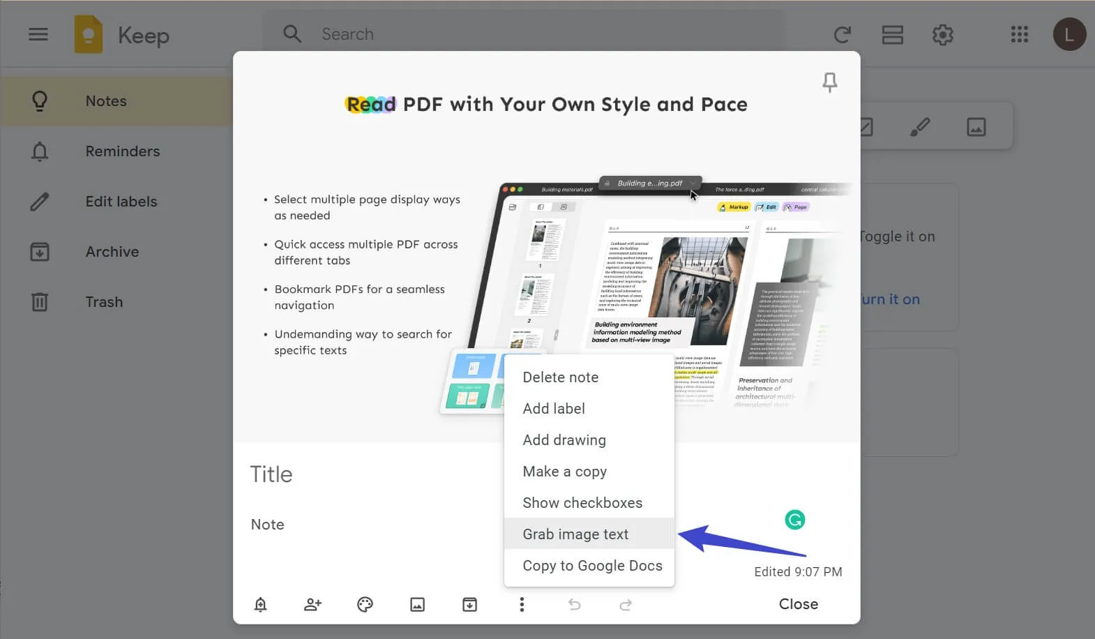 Google Keep ocr gratis