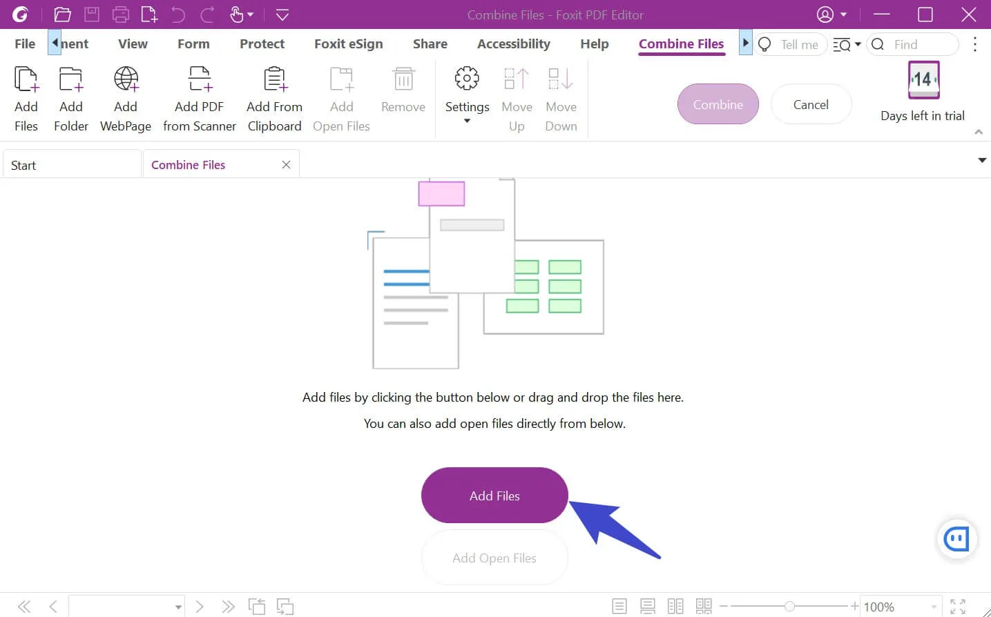 foxit combina archivos pdf y agrega archivos