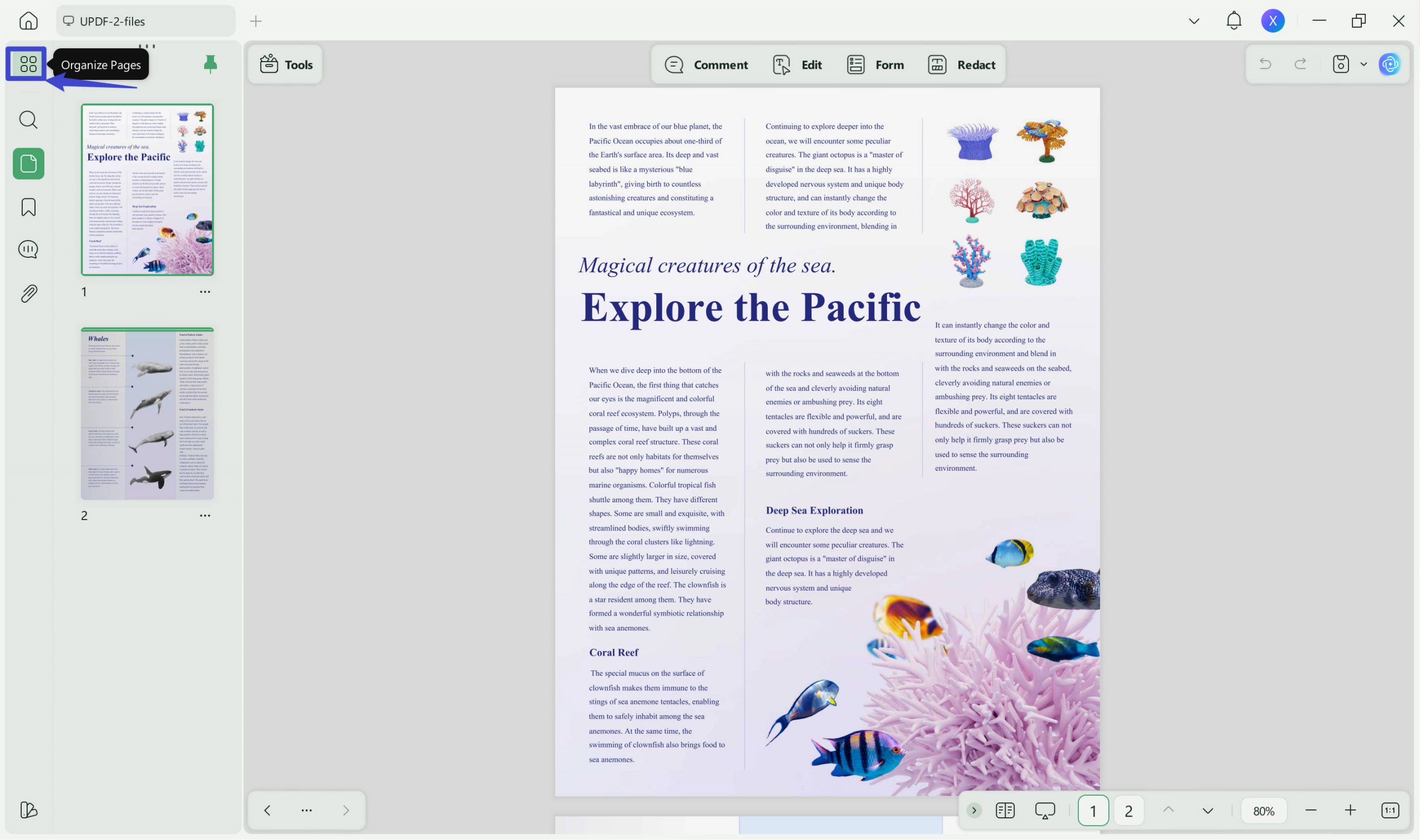 Organize Pages