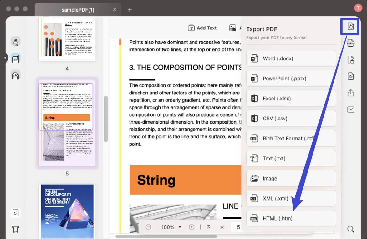 convertir pdf a html