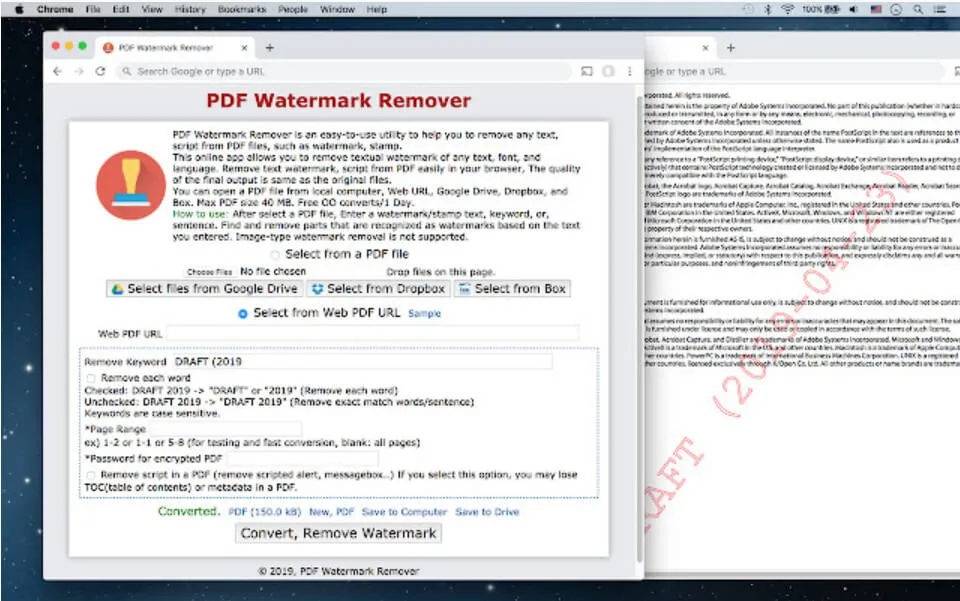 pdf watermark remover chrome
