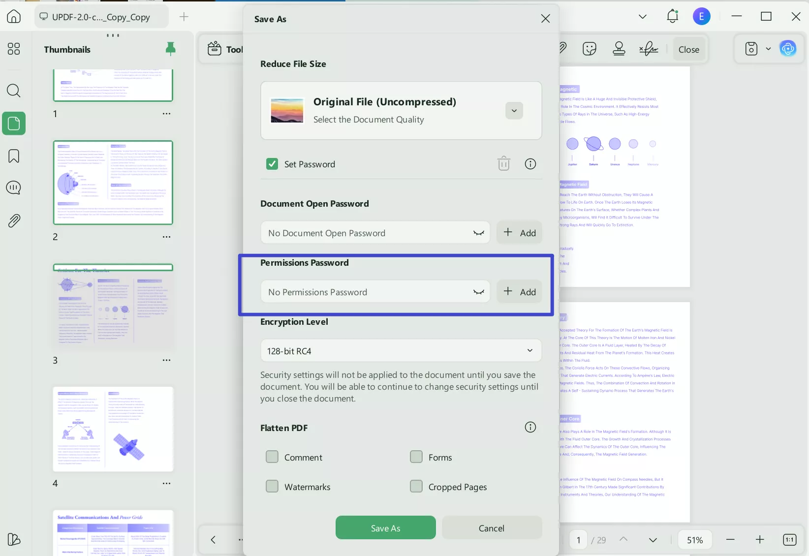 change pdf password
