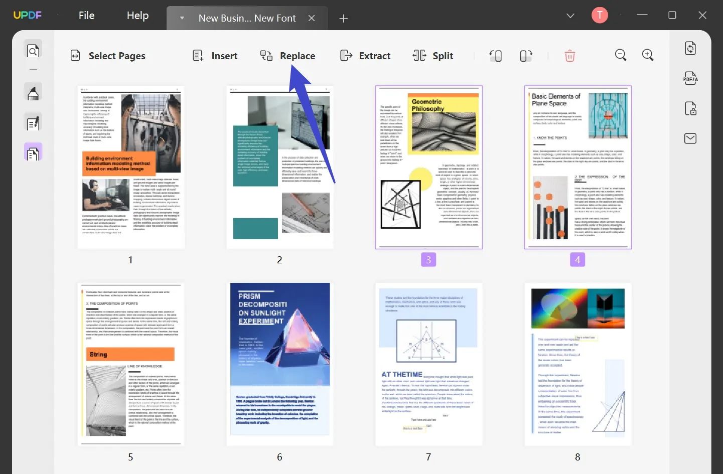 substituir páginas em pdf