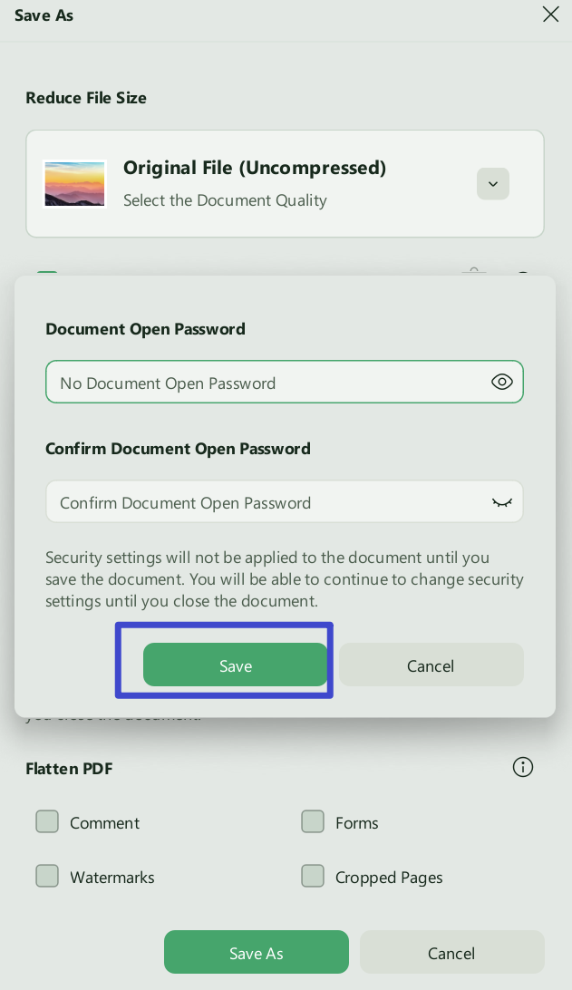 how to change pdf permissions