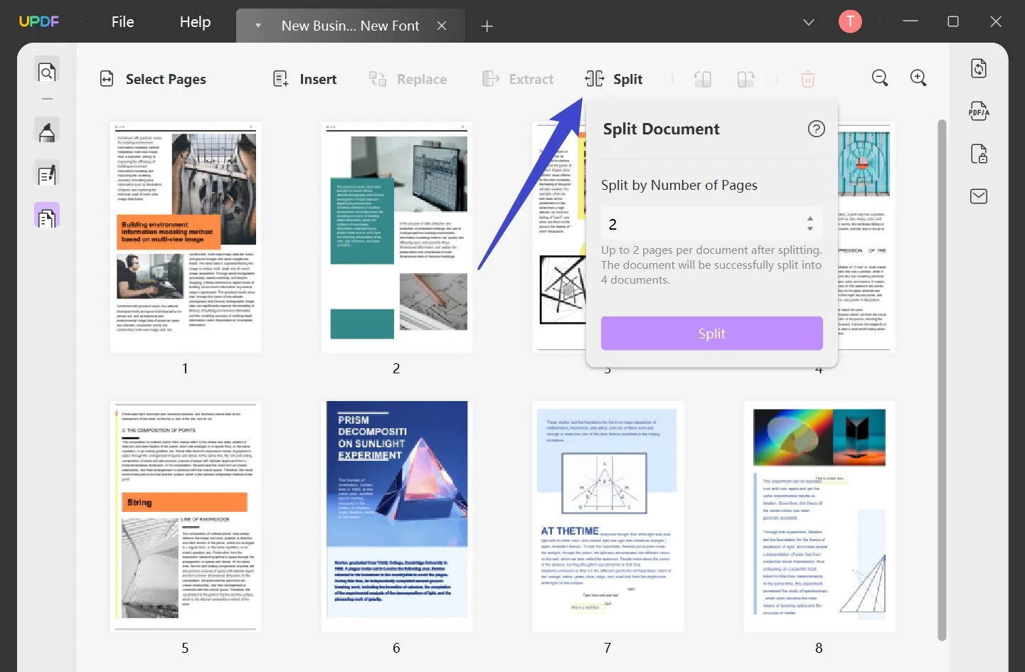 adobe acrobat split pdf with spilt feature